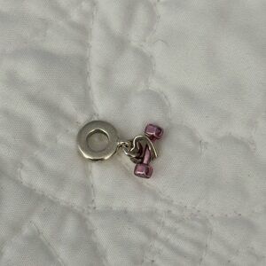 Pandora Silver and Pink Dumbell Charm